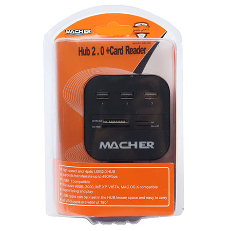 هاب 3 پورت USB 2.0 و رم ریدر مچر مدل MR-139