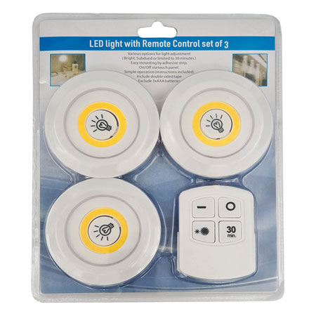 Ceiling emergency light with remote control, set of 3 pieces